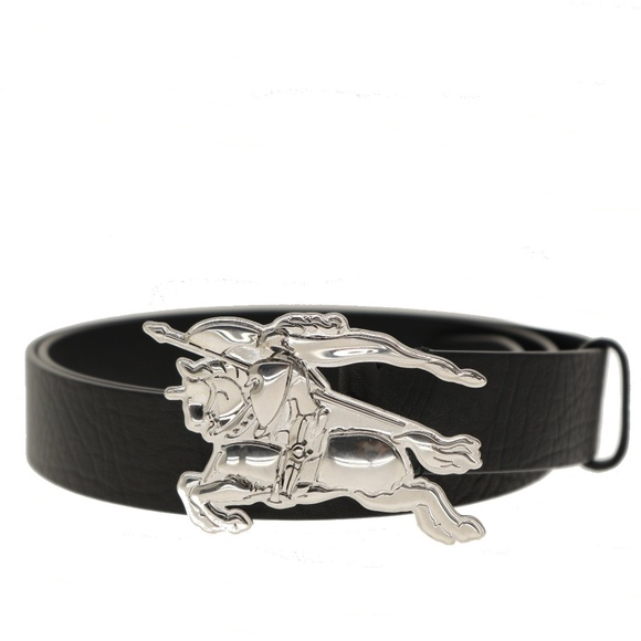 Burberry Knight Buckle Belt Limited Edition Black Leather...